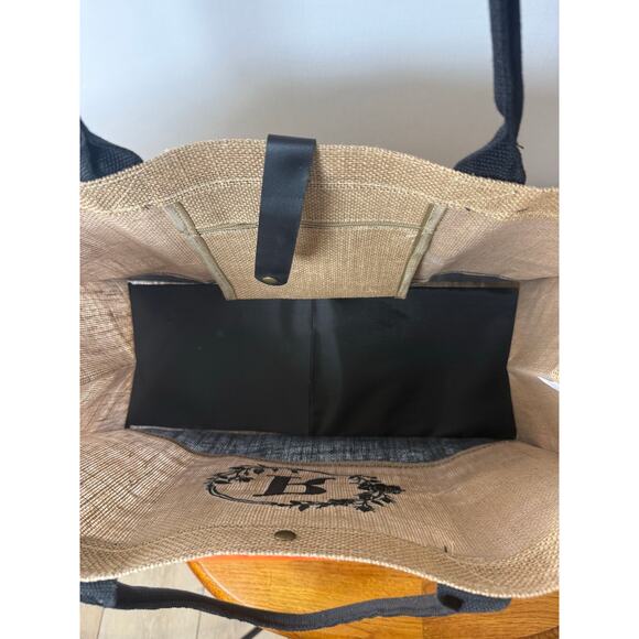 Personalized Monogram Jute Tote – Letter R Eco-Friendly Market Bag - Picture 4 of 5